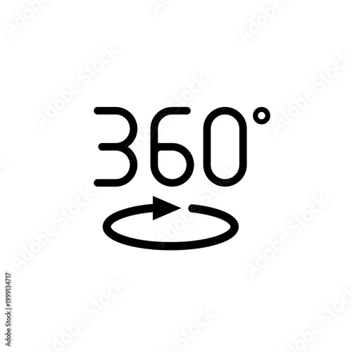 360 degree vector symbol black