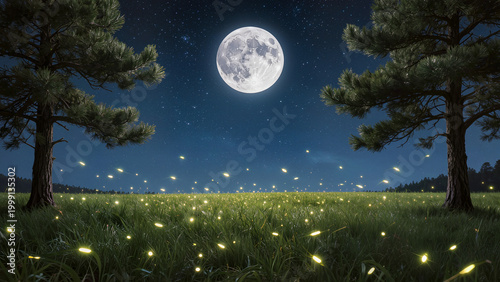 moon and tree