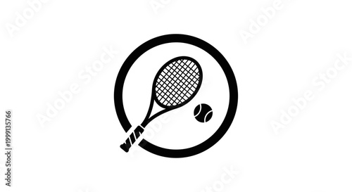 Tennis Racket and Ball Icon 1.
