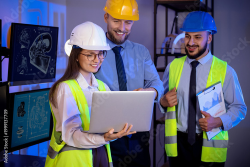Group of engineers working ...