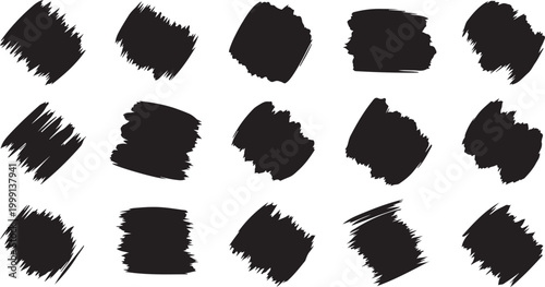 Black brush strokes on white background