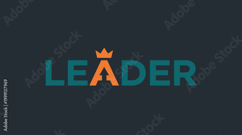 A sophisticated logo design featuring the word 'LEADER' with the letter 'A' crowned, symbolizing authority, leadership, and excellence in a professional context.