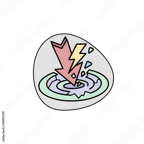 A stylized icon showing a red arrow and yellow lightning bolt striking a circular target.