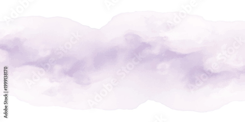 Long horizontal watercolor stain in purple and white tones with watercolor abstract background horizontal minimalist artistic creative backdrop delicate illustration aesthetic lavender