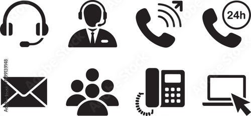 Black and white representing communication and customer service support contact