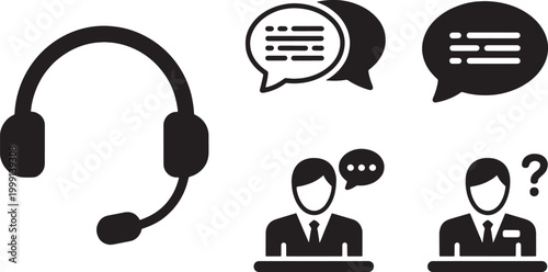 Black and white representing customer service communication and support