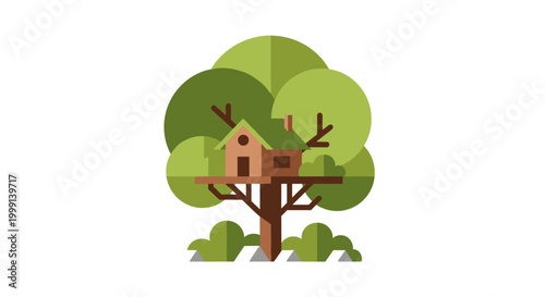 Treehouse in a large tree 1.
