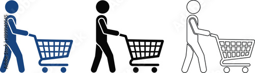 Shopping progression from outline to solid silhouette to detailed line art