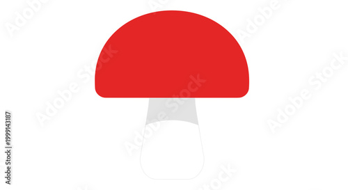 Red Mushroom Icon Isolated White.