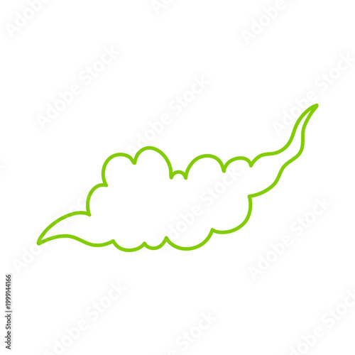 Smelly smoke outline style. Green poison clouds, toxic gas bubbles, cartoon bad stink, unpleasant smell vapour effect. Vector illustration.
