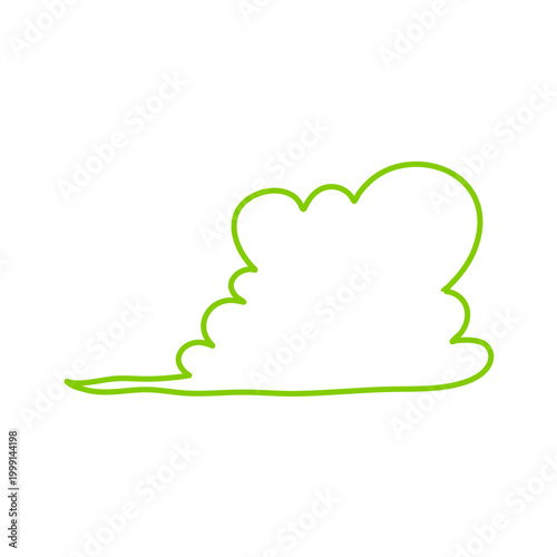 Smelly smoke outline style. Green poison clouds, toxic gas bubbles, cartoon bad stink, unpleasant smell vapour effect. Vector illustration.
