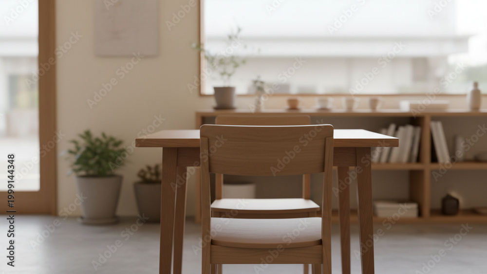 Fototapeta premium Cafe Background Coffee Shop Interior Minimal Clean Modern Workspace Copy Space