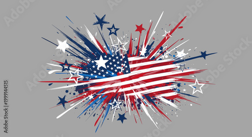 American Flag Patriotic Star Design.