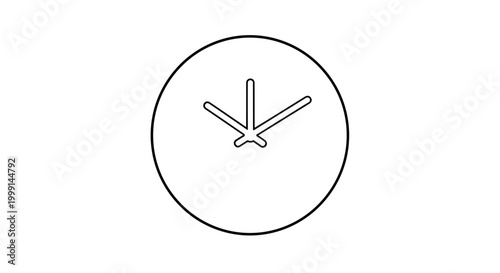 Simple clock face icon design.