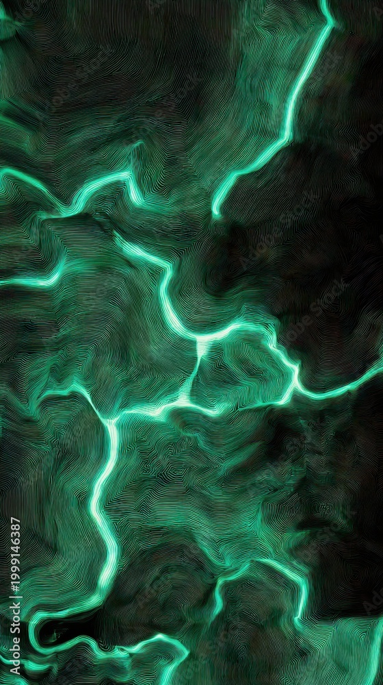 Obraz premium Abstract Green Energy Flow