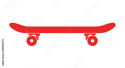 Red skateboard on white background.