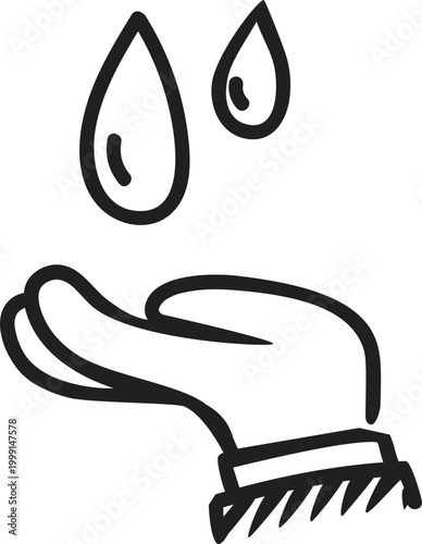 Hand Holding Water Drop and H2O Conservation Logo