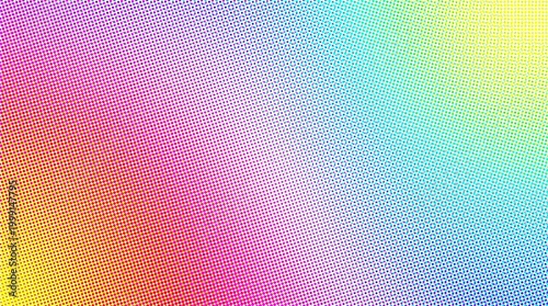 Holographic pastel gradient background with halftone dot texture, vibrant rainbow mesh blur, colorful abstract digital wallpaper