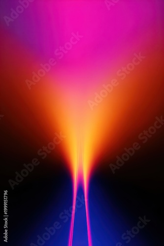 Abstract Neon Light Streaks with Pink and Orange Gradient