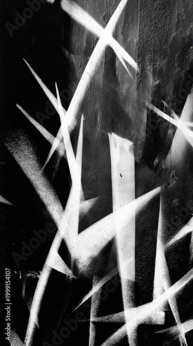 Abstract Black and White Spray Paint Graffiti Texture