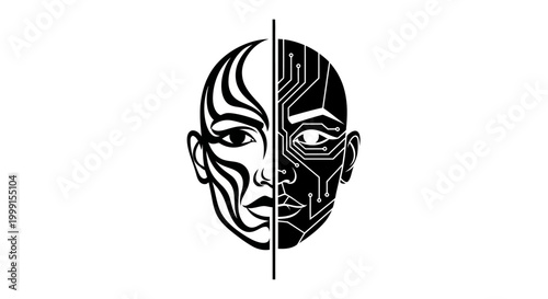 Human Face Divided into Robot.