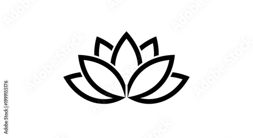Lotus flower icon symbol logo.