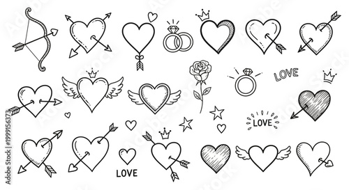 Konstfotografi Hearts with arrows and love.