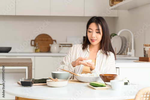 Beautiful Asian woman prepa...