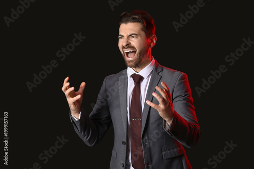 Angry businessman shouting ...
