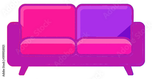 Bright Gradient Couch Flat Vector Icon