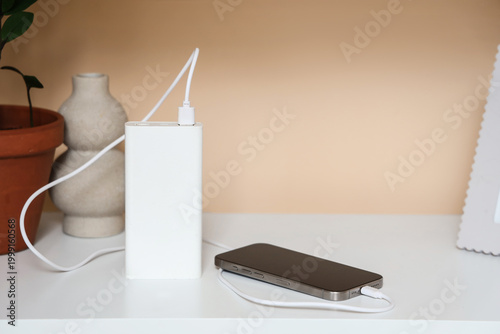 Modern power bank with mobi...