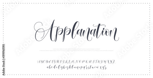 vector alphabet typography typeface white applanation beautiful design decoration invitation clean element fancy title template font event script letter classic celebration anniversary wedding