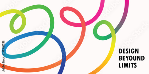Colorful abstract swirls with text 'design beyond limits'
