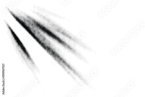 Fotografija Halftone dotted rays diverge diagonally, creating an abstract textured design element