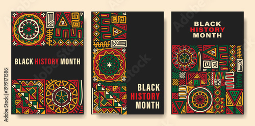 Black history month design for social media posts  greeting card  cover  sale promotion templates background