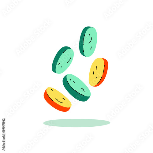 Soft Puffy UI Buttons and Icons Floating in Minimalist Space