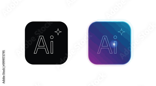Artificial intelligence app icon with sparkle symbol