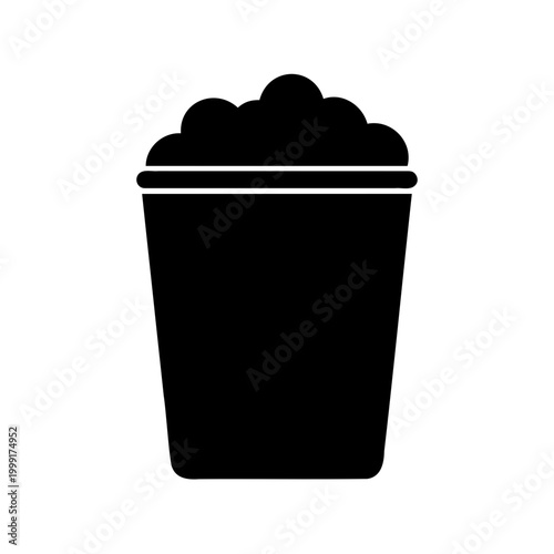 Simple black popcorn bucket graphic icon design element Vector
