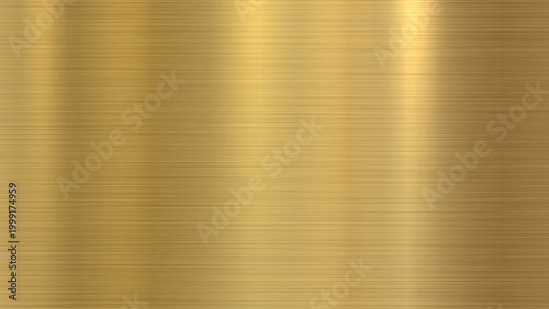 Bild auf Leinwand Gold brushed metal texture background, vector illustration.