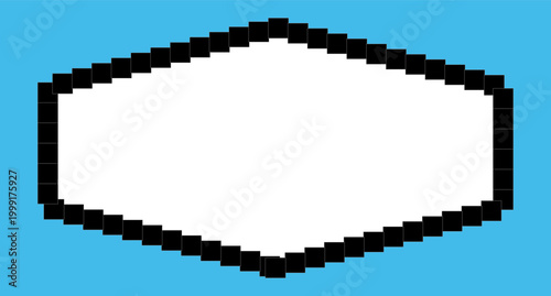 Pixel text boxes. Quote box frame. Text quotes banner illustration. Empty pixelated frame collection. Retro 8 bit border speech chat bubble, shape pack, message, talk balloon. Vector