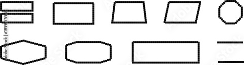 Pixel text boxes. Quote box frame. Text quotes banner illustration. Empty pixelated frame collection. Retro 8 bit border speech chat bubble, shape pack, message, talk balloon. Vector