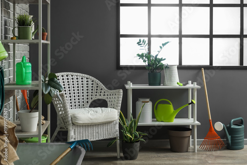 Interior of workshop with s...