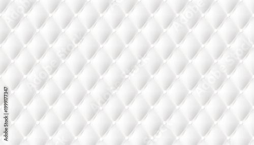 Photos Elegant white seamless quilted pattern with diamond texture and buttons for luxury decor