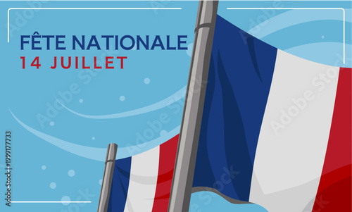 Fête nationale française, 14 juillet - bannière, fond - illustration vectorielle