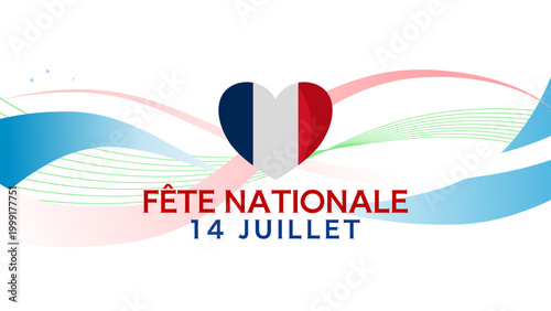 Fête nationale française, 14 juillet - bannière, fond - illustration vectorielle