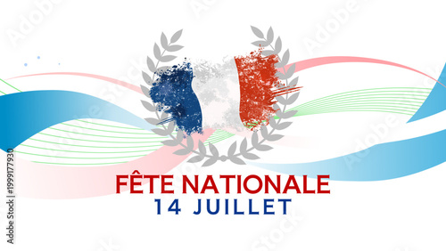 Fête nationale française, 14 juillet - bannière, fond - illustration vectorielle