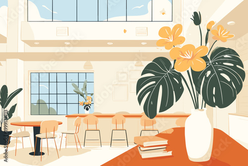 Giant Bioluminescent Monstera Plant Takes Over a Minimalist Office