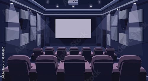 Step into an exclusive private cinema, an inviting home theater with plush seating and a large screen for ultimate movie nights and entertainment experiences