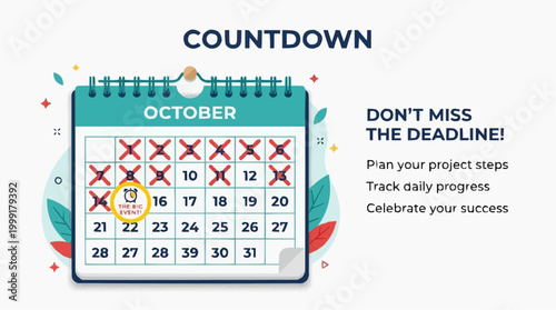 A captivating visual of a calendar displaying a countdown to a significant event, meticulously marked with crosses.