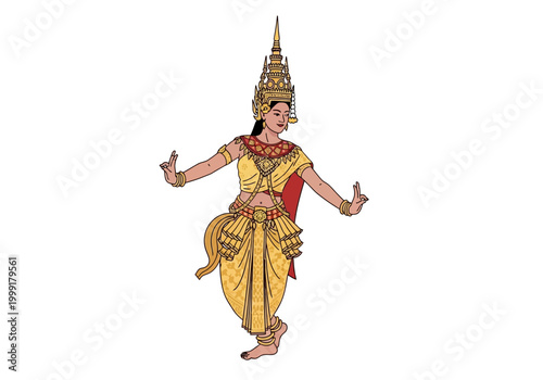 Traditional Thai dancer in costume.